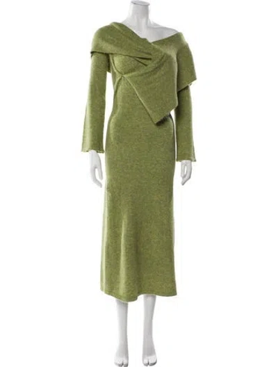 Pre-owned Cult Gaia One-shoulder Midi Length Dress In Green