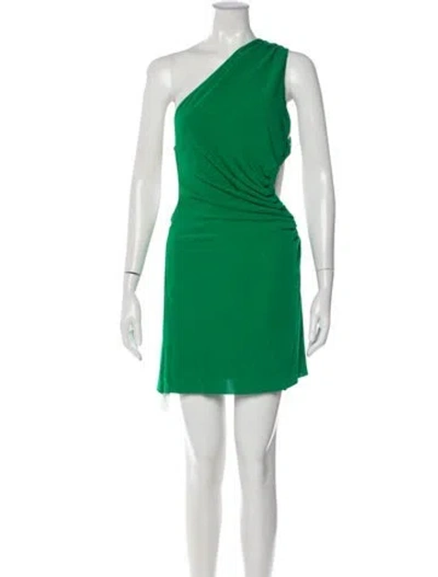 Pre-owned Cult Gaia One-shoulder Mini Dress In Green
