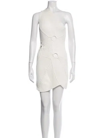 Pre-owned Cult Gaia One-shoulder Mini Dress In Neutral