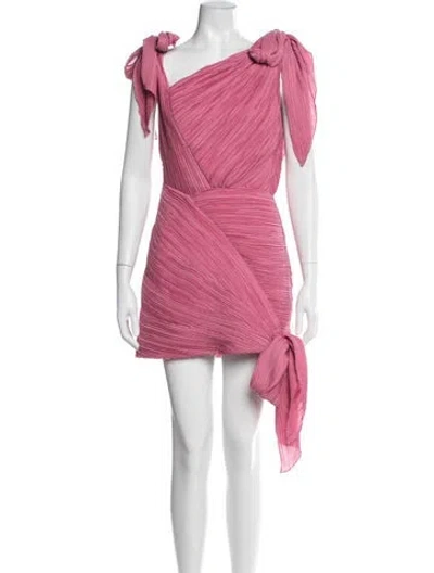 Pre-owned Cult Gaia One-shoulder Mini Dress In Pink