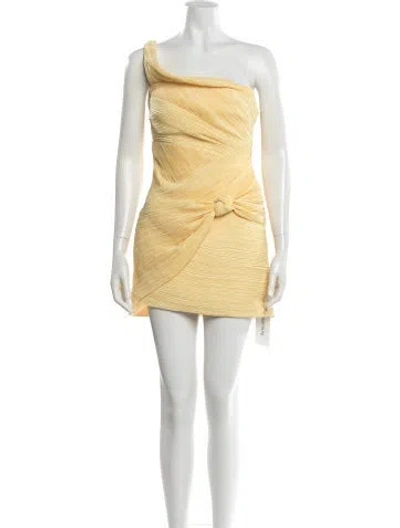Pre-owned Cult Gaia One-shoulder Mini Dress W/ Tags In Yellow