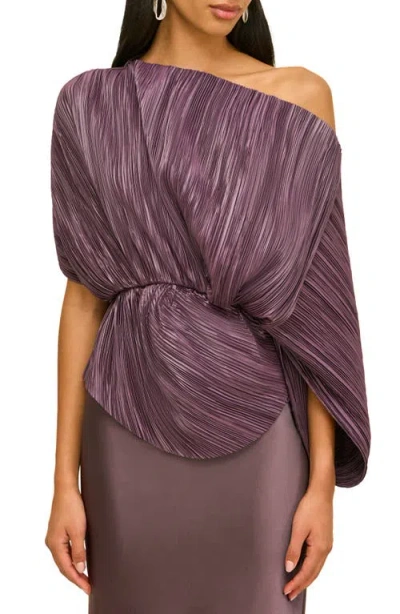 Cult Gaia One-shoulder Pleated Top In Warm Haze