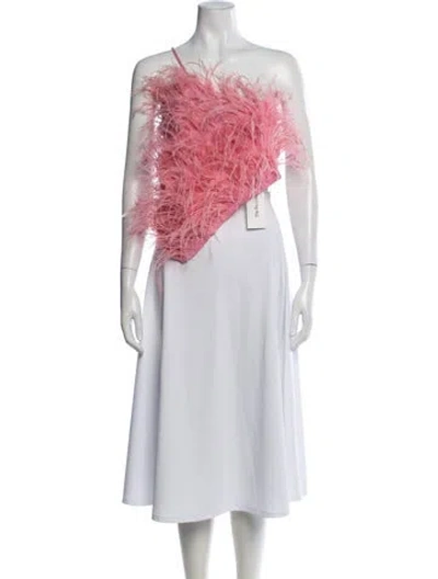 Pre-owned Cult Gaia One-shoulder Sleeveless Crop Top In Pink