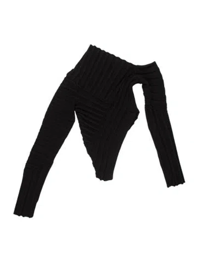 Pre-owned Cult Gaia One-shoulder Sweater In Black