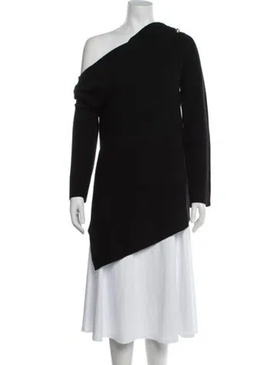 Pre-owned Cult Gaia One-shoulder Sweater In Black