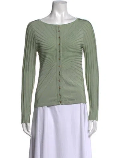 Pre-owned Cult Gaia Open Front Sweater In Green