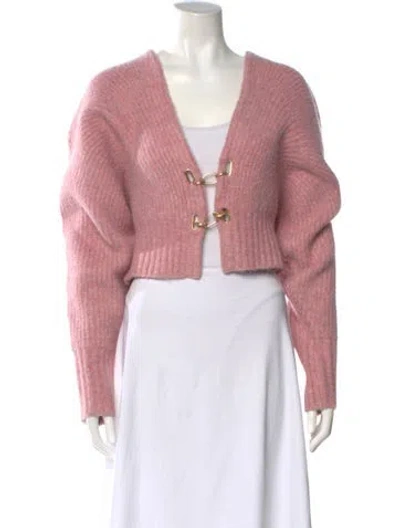 Pre-owned Cult Gaia Open Front Sweater In Pink