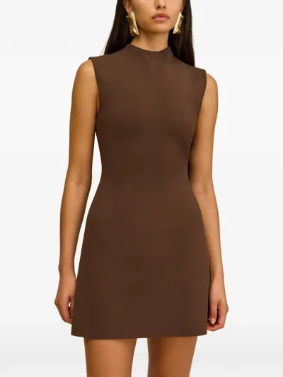 Cult Gaia Open-back Sleeveless Mini Dress In Brown