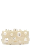 Cult Gaia Embellished Rectangular Clutch Bag In White