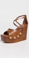 Cult Gaia Orly Platform Leather Sandals In Brown