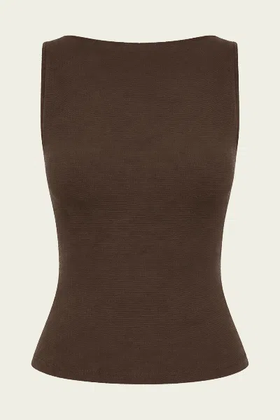 Cult Gaia Orna Knit Top In Wren In Burgundy