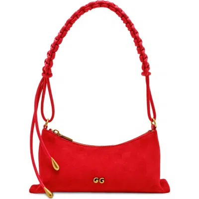 Cult Gaia Osa Suede Shoulder Bag In Red