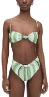 Cult Gaia Oswin Bikini Top Calla Lily Painted Stripe