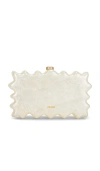 Cult Gaia Wavy Design Top Clasp Paloma Clutch In 象牙白