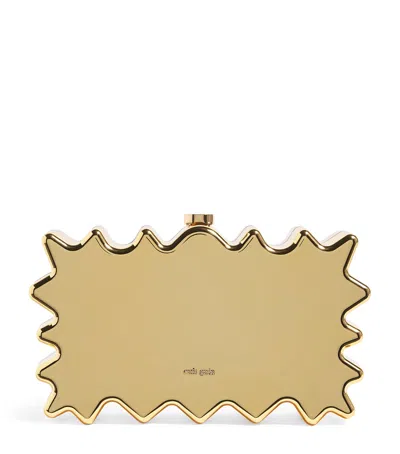 Cult Gaia Paloma Metallic Acrylic Clutch In Gold