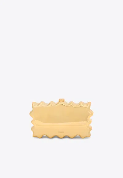 Cult Gaia Paloma Metallic Clutch In Gold