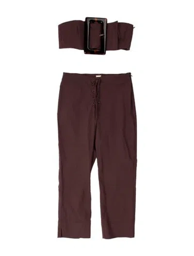 Pre-owned Cult Gaia Pant Set In Burgundy