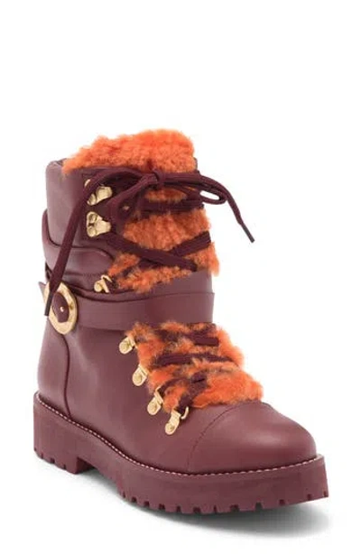 Cult Gaia Paola Faux Shearling Boot In Brown