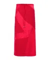 Cult Gaia Red Patchwork Midi Skirt In Red