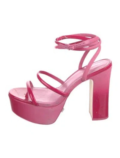 Pre-owned Cult Gaia Patent Leather Sandals In Pink