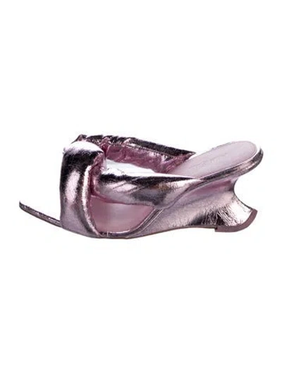 Pre-owned Cult Gaia Patent Leather Slides In Purple