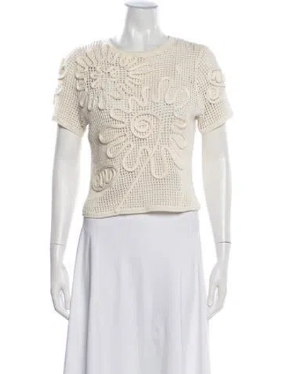 Pre-owned Cult Gaia Patterned Crew Neck Sweater In Neutrals