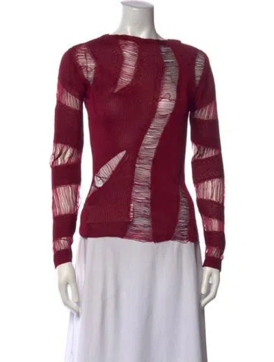 Pre-owned Cult Gaia Patterned Crew Neck Sweater In Pink