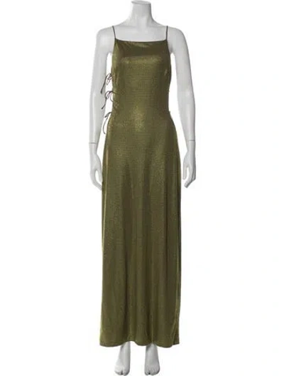 Pre-owned Cult Gaia Patterned Long Dress W/ Tags In Green