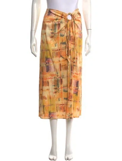 Pre-owned Cult Gaia Patterned Long Skirt In Multi