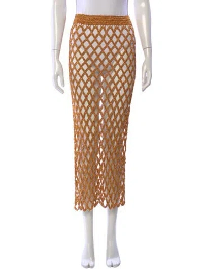 Pre-owned Cult Gaia Patterned Long Skirt In Silver