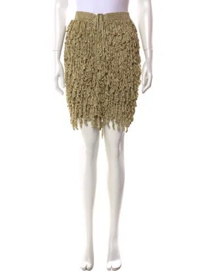 Pre-owned Cult Gaia Patterned Mini Skirt W/ Tags In Gold
