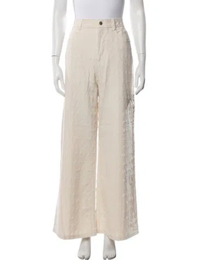 Pre-owned Cult Gaia Patterned Wide Leg Pants In Neutrals