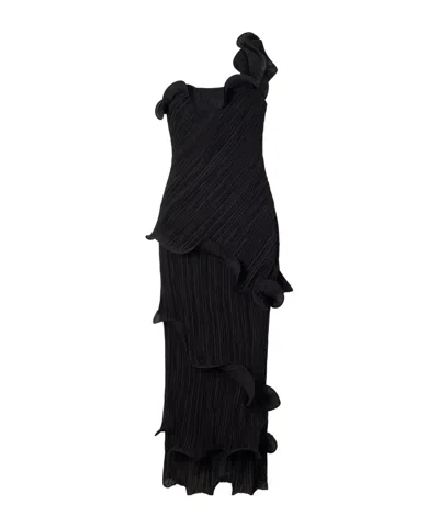 Cult Gaia Payton Cloqué Gown In Black