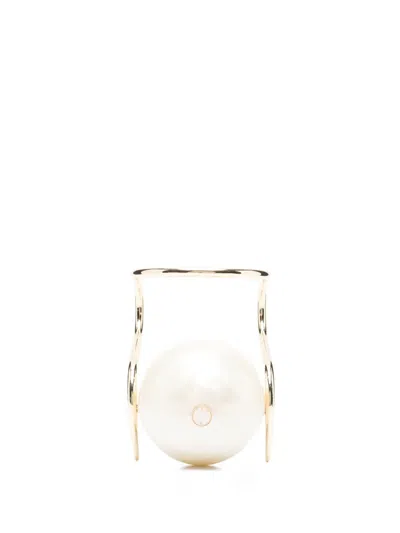 Cult Gaia Pearl Bag In White