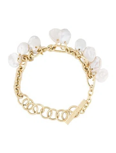 Pre-owned Cult Gaia Pearl Devora Anklet, 10.25" In Multi