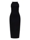 Cult Gaia Cassi Faux Pearl-embellished Backless Knit Midi Dress In Black