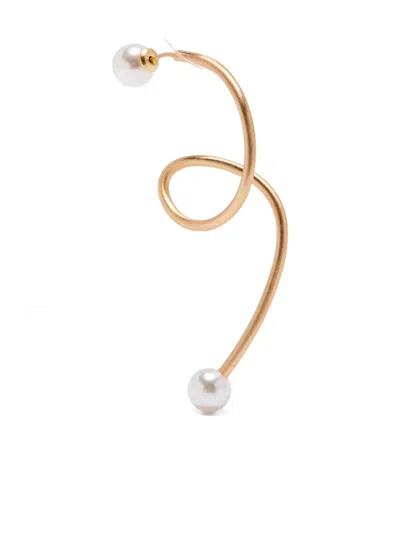 Cult Gaia Pearl-embellished Spiral Earrings In Gold