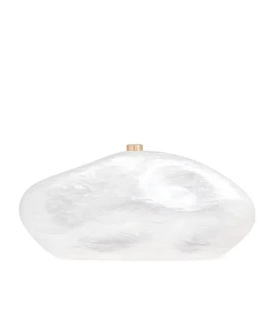 Cult Gaia Pearl Finish Clutch In White