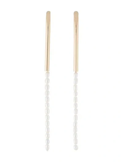 Pre-owned Cult Gaia Pearl Meta Drop Earrings In Multi