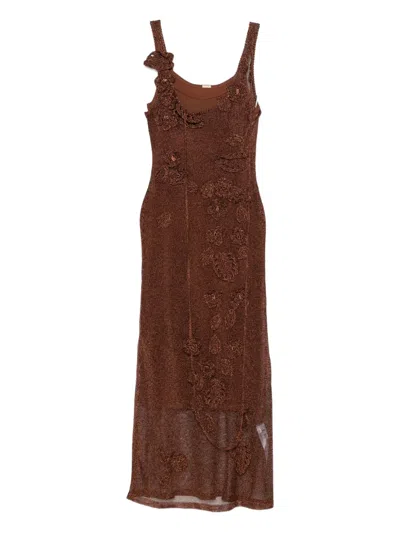 Cult Gaia Pemma Knitted Maxi Dress In Brown
