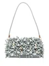 Cult Gaia Perla Bead-embellished Shoulder Bag In Gray