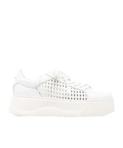 Cult Gaia Perry Perforated Leather Sneakers In White