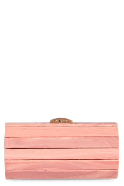 Cult Gaia Pink Acrylic Resin Clutch In Brown
