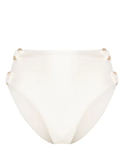 Cult Gaia Pisa High-waisted Bikini Bottoms In White