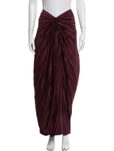 Pre-owned Cult Gaia Pleated Accents Long Skirt W/ Tags In Burgundy