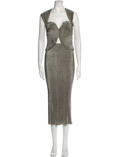 Pre-owned Cult Gaia Pleated Accents Skirt Set W/ Tags In Green