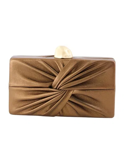 Cult Gaia Pleated Clutch In Brown