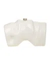 Cult Gaia Scrunch Acrylic Clutch Bag In White