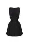 Cult Gaia Pleated Detail Dress In Black