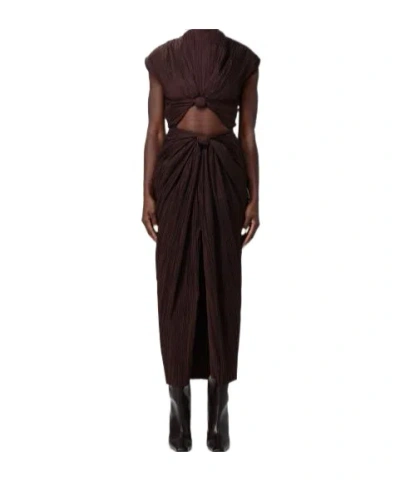 Cult Gaia Pleated Dress In Brown